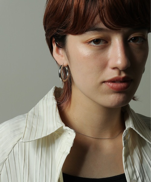 ORLEAN（オルレアン）の「【ORLEAN】メタルフープピアス 30mm（ピアス（両耳用）・レディース・シルバー/ゴールド・フリー）」の8枚目の写真