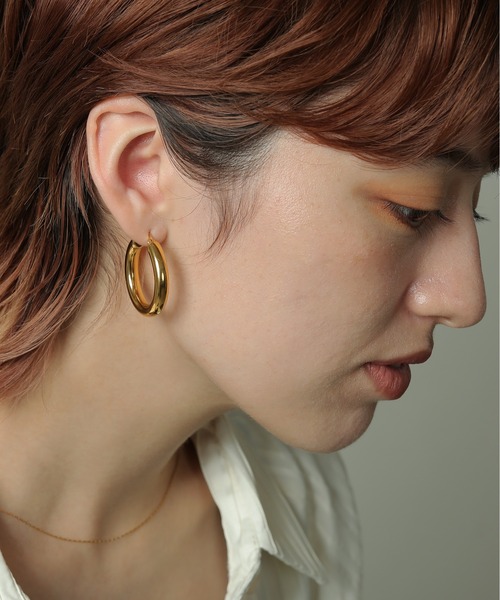 金属アレルギー対応 メタルフープピアス 30mm サージカル