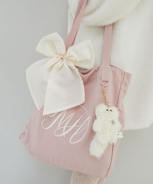 シ*」様 新品❣️ミンクファー ❣️リボントートバッグ ❣️薄い