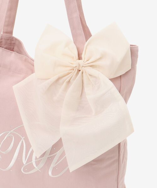 MAJESTIC LEGON（マジェスティックレゴン）の「リボンモチーフセットロゴトートバッグ（トートバッグ・レディース・ピンク/アイボリー/ブラック/ボルドー/ブルー/パープル/イエロー/オレンジ/グリーン・FREE）」の13枚目の写真