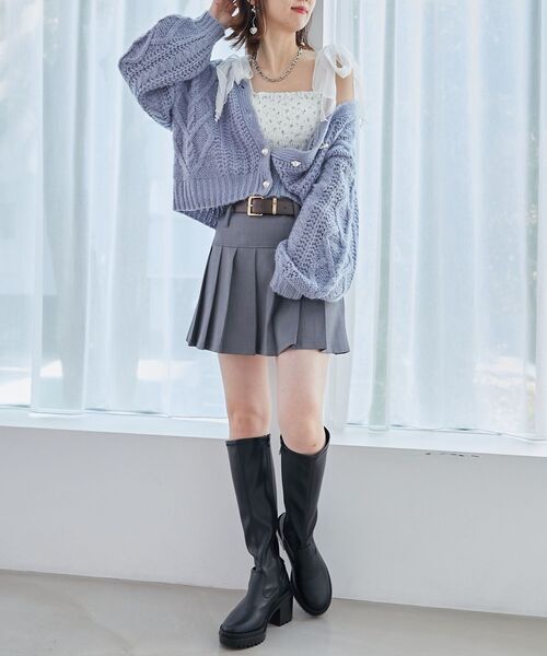 MAJESTIC LEGON(マジェスティックレゴン)の「カップ付肩リボンシャーリングキャミ(キャミソール・レディース・ピンク/ホワイト系その他2/ブルー系その他2/ピンク系その他2/ブルー/イエロー系その他/ライトピンク・MEDIUM)」の12枚目の写真