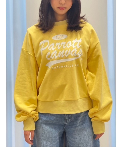 PARROTT CANVAS(パロットキャンバス)の「PC Athletic logo crew sweat(スウェット・レディース・ブルー/ブラック/イエロー・FREE)」の10枚目の写真