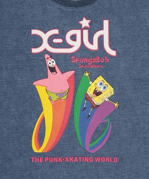 X-girl Stages(エックスガールステージス)の「【スポンジ・ボブ】半袖Tシャツワンピース(ワンピース・キッズ・ピンク/ブルー・140cm/110cm/100cm/130cm/120cm/90cm)」の10枚目の写真
