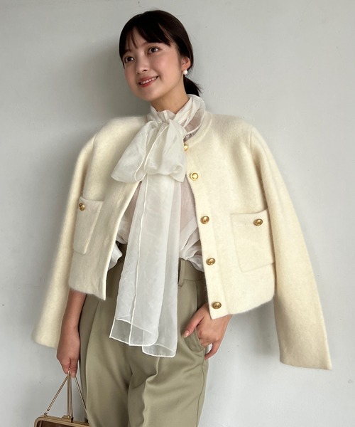 セール】シアーボウタイボリュームブラウス（シャツ/ブラウス