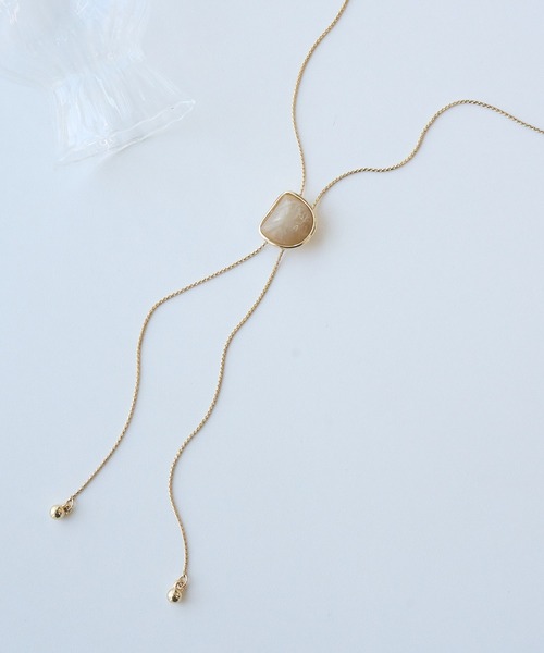 ROPE' PICNIC（ロペピクニック）の「ストーンモチーフラリエット（ネックレス・レディース・ブルー系その他4/ベージュ・FREE）」の2枚目の写真
