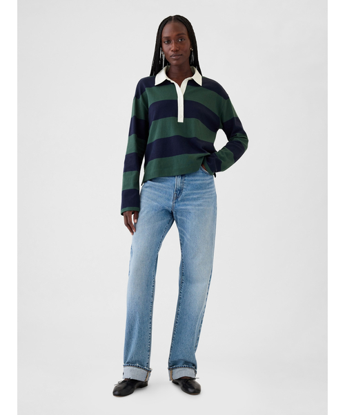 Y4001【HOLIDAY】クロップド ラグビーシャツ HOLIDAY CROPPED RUGBY SHIRTクロップドラグビーシャツ