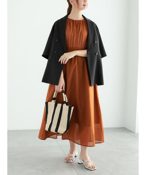 Te chichi（テチチ）の「コットンボイル切替ギャザーワンピース（ワンピース・レディース・キャメル/オリーブ/ブラック・F）」の3枚目の写真