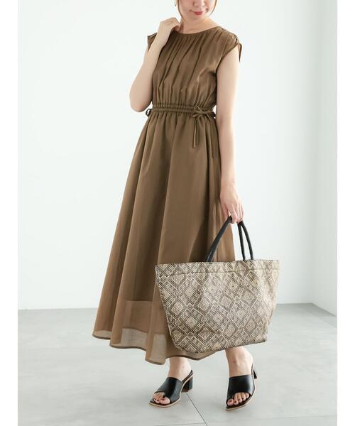 Te chichi（テチチ）の「コットンボイル切替ギャザーワンピース（ワンピース・レディース・キャメル/オリーブ/ブラック・F）」の5枚目の写真