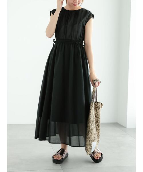 Te chichi（テチチ）の「コットンボイル切替ギャザーワンピース（ワンピース・レディース・キャメル/オリーブ/ブラック・F）」の4枚目の写真