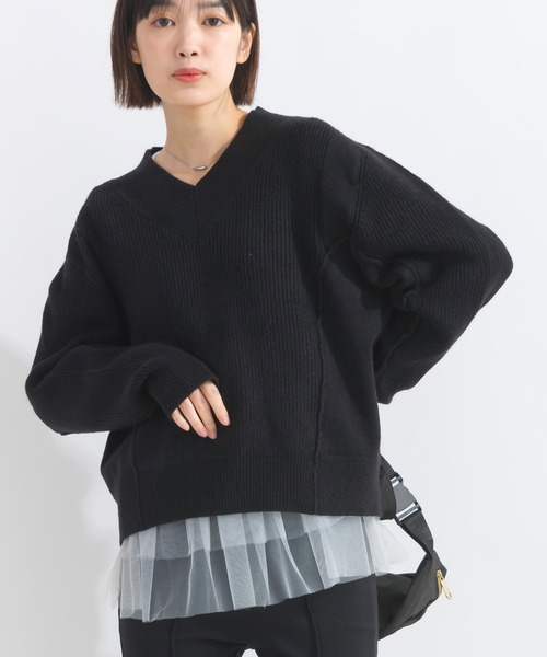 Lo-Fi（ローファイ）の「【WEB限定】Vネックウォッシャブルセーター（ニット/セーター・レディース・レッド/グリーン/ブラック・M）」の2枚目の写真