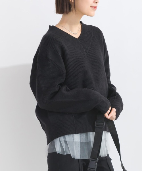 Lo-Fi（ローファイ）の「【WEB限定】Vネックウォッシャブルセーター（ニット/セーター・レディース・レッド/グリーン/ブラック・M）」の8枚目の写真