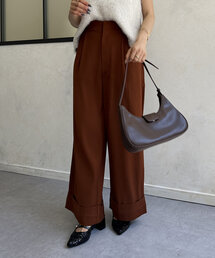 Thevon | 裾ターンバックスラックスパンツ(スラックス)