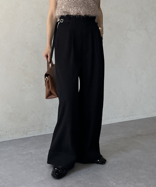 LOHEN 裾ゴムタック　ブラックパンツ High-class Chino Black/Ladies – BOBSON JEANS
