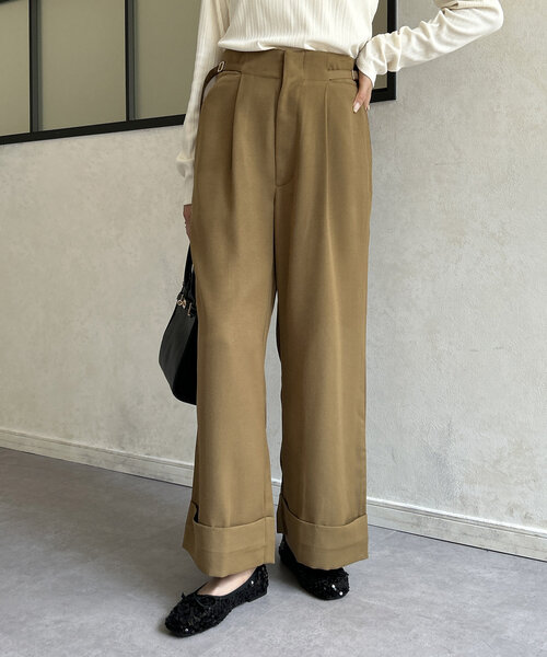 Thevon（ゼボン）の「裾ターンバックスラックスパンツ（スラックス・レディース・ブラック/オレンジ/ベージュ・M/S）」の18枚目の写真