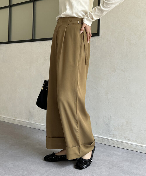 Thevon（ゼボン）の「裾ターンバックスラックスパンツ（スラックス・レディース・ブラック/オレンジ/ベージュ・M/S）」の19枚目の写真