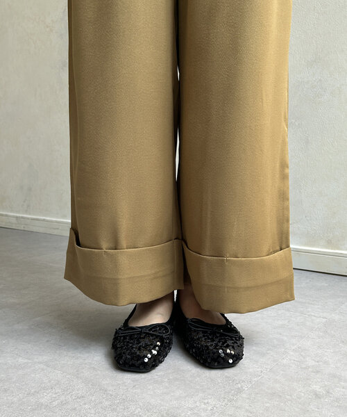 Thevon（ゼボン）の「裾ターンバックスラックスパンツ（スラックス・レディース・ブラック/オレンジ/ベージュ・M/S）」の5枚目の写真