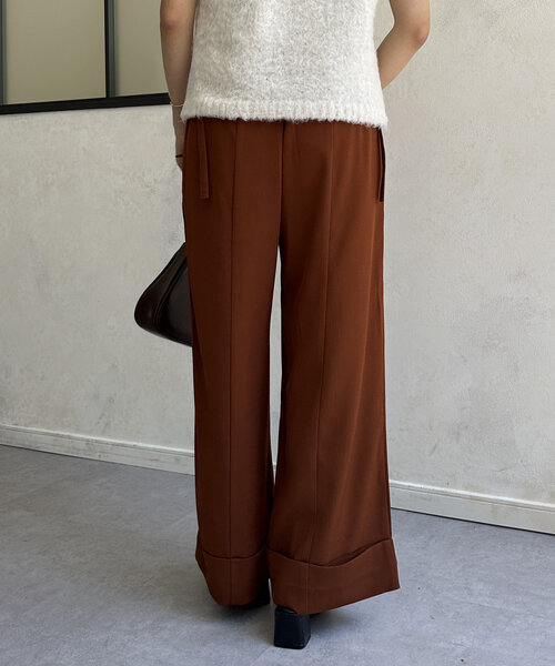 Thevon（ゼボン）の「裾ターンバックスラックスパンツ（スラックス・レディース・ブラック/オレンジ/ベージュ・M/S）」の9枚目の写真