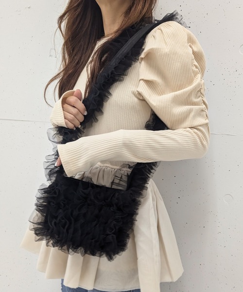 poiregnee（ポワニェ）の「［select］チュールフリルショルダーバッグ（ショルダーバッグ・レディース・ホワイト/グレー/ブラック・FREE）」の13枚目の写真