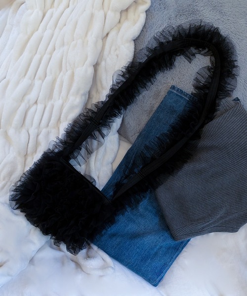 poiregnee（ポワニェ）の「［select］チュールフリルショルダーバッグ（ショルダーバッグ・レディース・ホワイト/グレー/ブラック・FREE）」の22枚目の写真