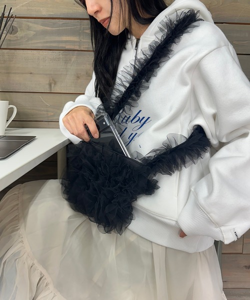 poiregnee（ポワニェ）の「［select］チュールフリルショルダーバッグ（ショルダーバッグ・レディース・ホワイト/グレー/ブラック・FREE）」の18枚目の写真