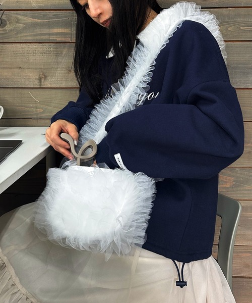 poiregnee（ポワニェ）の「［select］チュールフリルショルダーバッグ（ショルダーバッグ・レディース・ホワイト/グレー/ブラック・FREE）」の17枚目の写真