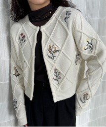 FLOWER EMBROIDERY CARDIGAN