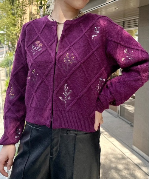 Ameri（アメリ）の「FLOWER EMBROIDERY CARDIGAN（カーディガン/ボレロ