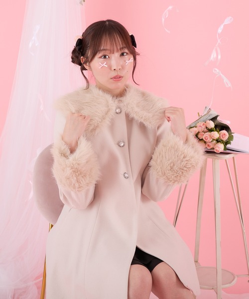 セール】フェイクファーカラーコート【ZOZOTOWN限定アイテム