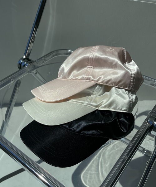 wee9s(ウィークス)の「buddy satin cap / バディサテンキャップ(キャップ・レディース・ブラック/アイボリー/ベビーピンク・FREE)」の3枚目の写真
