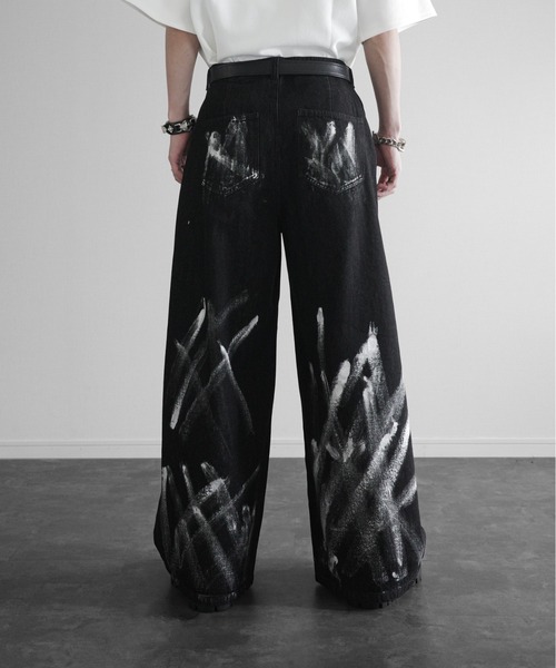 KUUUPY（クーピー）の「Foil Print Wide Denim Pants - 箔プリントワイドデニムパンツ（その他パンツ・メンズ・ブルー/ブラック・LARGE/MEDIUM/SMALL）」の11枚目の写真