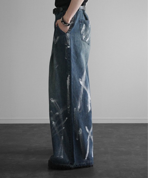 KUUUPY（クーピー）の「Foil Print Wide Denim Pants - 箔プリントワイドデニムパンツ（その他パンツ・メンズ・ブルー/ブラック・LARGE/MEDIUM/SMALL）」の20枚目の写真