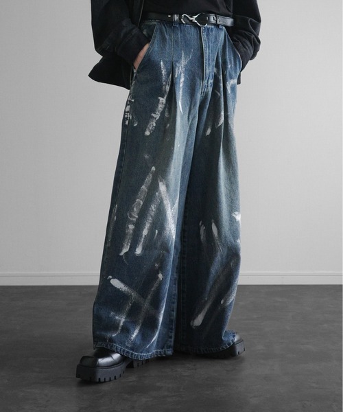 KUUUPY（クーピー）の「Foil Print Wide Denim Pants - 箔プリントワイドデニムパンツ（その他パンツ・メンズ・ブルー/ブラック・LARGE/MEDIUM/SMALL）」の17枚目の写真