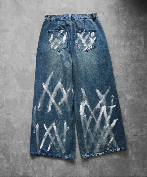 KUUUPY（クーピー）の「Foil Print Wide Denim Pants - 箔プリントワイドデニムパンツ（その他パンツ・メンズ・ブルー/ブラック・LARGE/MEDIUM/SMALL）」の14枚目の写真