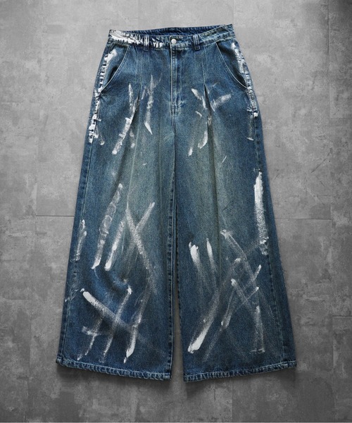 KUUUPY（クーピー）の「Foil Print Wide Denim Pants - 箔プリントワイドデニムパンツ（その他パンツ・メンズ・ブルー/ブラック・LARGE/MEDIUM/SMALL）」の13枚目の写真