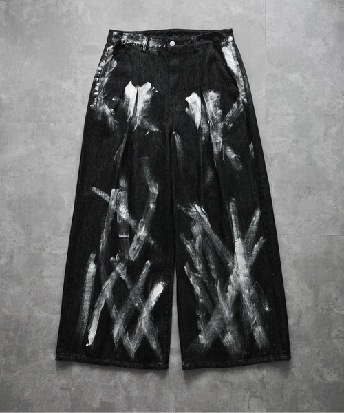 KUUUPY（クーピー）の「Foil Print Wide Denim Pants - 箔プリントワイドデニムパンツ（その他パンツ・メンズ・ブルー/ブラック・LARGE/MEDIUM/SMALL）」の3枚目の写真