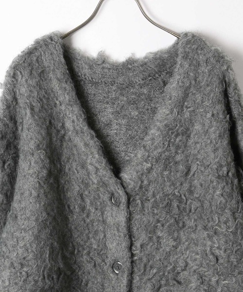 Heather（ヘザー）の「シャギーチュニックカーディガン　153012（カーディガン/ボレロ・レディース・アイボリー/グレー/ベージュ/ブルー/ピンク/レッド・FREE）」の8枚目の写真