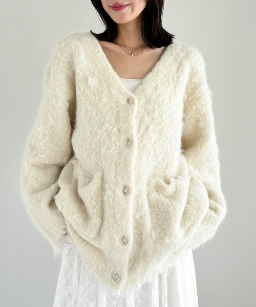 Heather（ヘザー）の「シャギーチュニックカーディガン　153012（カーディガン/ボレロ・レディース・アイボリー/グレー/ベージュ/ブルー/ピンク/レッド・FREE）」の20枚目の写真