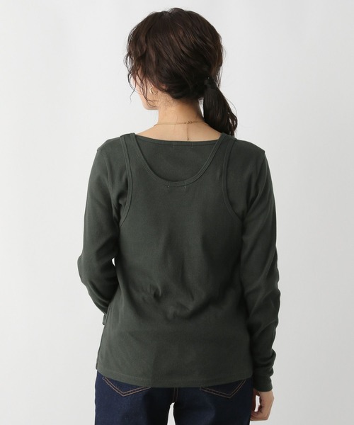 LEPSIM（レプシィム）の「2PレイヤードタンクロンT　153255（Tシャツ/カットソー・レディース・オフホワイト/チャコールグレー・FREE）」の12枚目の写真