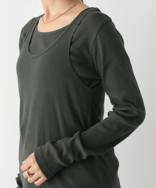 LEPSIM（レプシィム）の「2PレイヤードタンクロンT　153255（Tシャツ/カットソー・レディース・オフホワイト/チャコールグレー・FREE）」の14枚目の写真