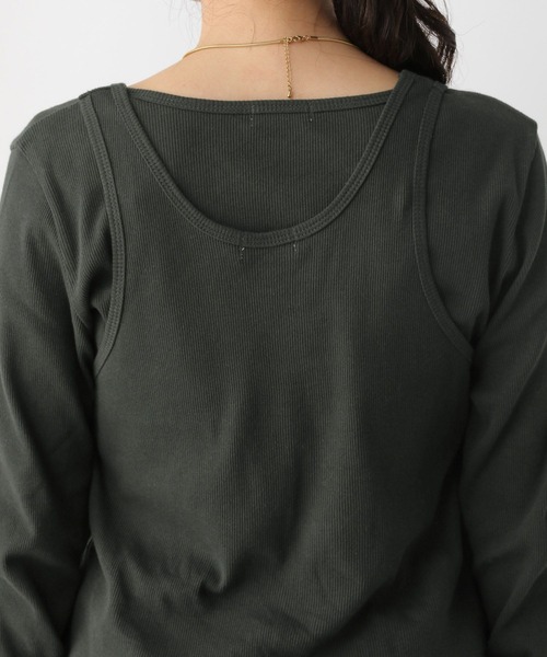 LEPSIM（レプシィム）の「2PレイヤードタンクロンT　153255（Tシャツ/カットソー・レディース・オフホワイト/チャコールグレー・FREE）」の16枚目の写真