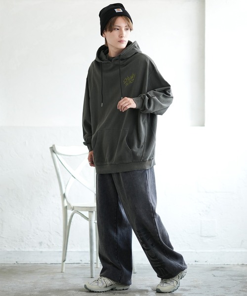 SIDEWAY STANCE（サイドウェイスタンス）の「【SIDEWAY STANCE】ピグメント プリント スウェット プルパーカー（パーカー・メンズ・ブラック/ブラウン系/ブラウン/ブラック系・SMALL/MEDIUM/LARGE/X-LARGE）」の10枚目の写真