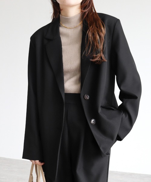 reca（レカ）の「【セットアップ可】オーバーサイズツイルジャケット（スーツジャケット・レディース・ブラック/ブラウン・FREE）」の10枚目の写真