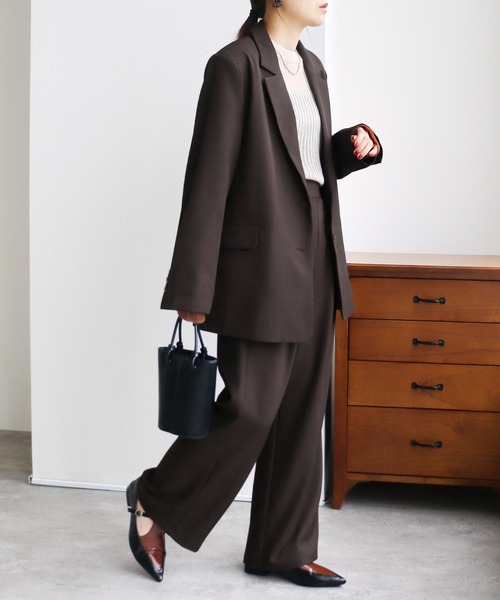 reca（レカ）の「【セットアップ可】オーバーサイズツイルジャケット（スーツジャケット・レディース・ブラック/ブラウン・FREE）」の17枚目の写真