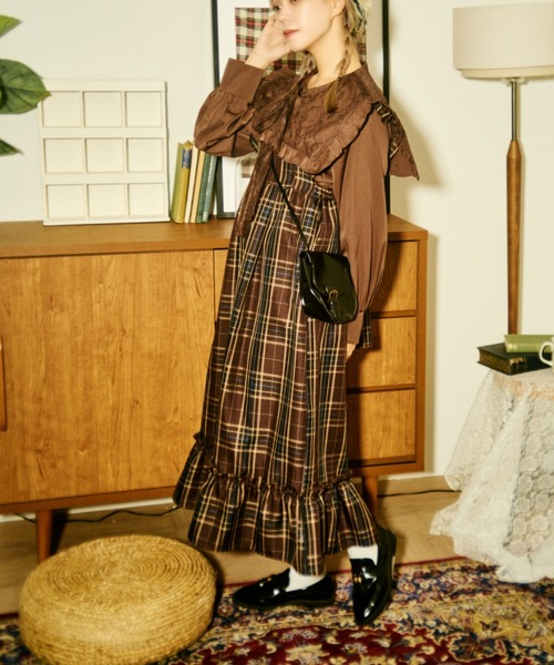 kutir（クティール）の「【クティールとレトロ】レースボウタイフリル襟ブラウス（シャツ/ブラウス・レディース・オフホワイト/グレー/ネイビー/ブラウン・FREE）」の14枚目の写真