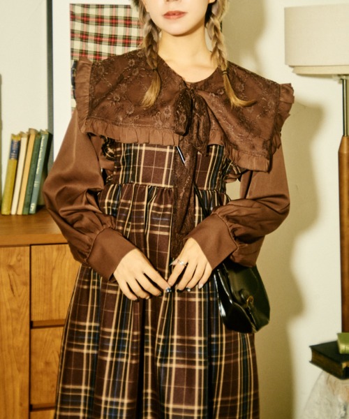 kutir（クティール）の「【クティールとレトロ】レースボウタイフリル襟ブラウス（シャツ/ブラウス・レディース・オフホワイト/グレー/ネイビー/ブラウン・FREE）」の17枚目の写真