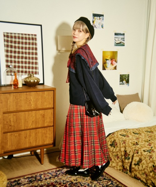 ルクツルのボウタイブラウス　カディコットン セール】 コットンシルクサテン ピンタックボウタイブラウス