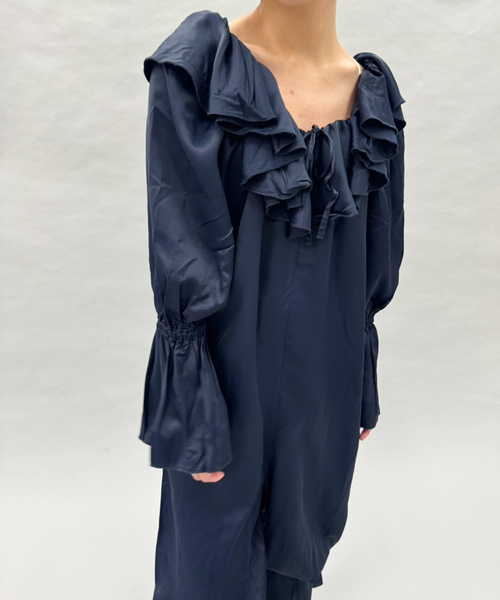 BASERANGE(ベースレンジ)の「【BASERANGE/ベースレンジ】SUZANNE JUMPSUIT(つなぎ/オールインワン・レディース・ネイビー・X-SMALL)」の2枚目の写真