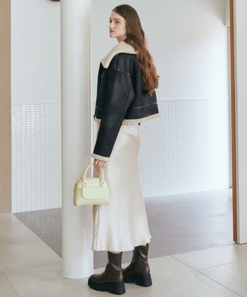 archives（アルシーヴ）の「ムートンライダースジャケット（ムートンコート・レディース・ブラウン/ブラック/アイボリー・MEDIUM）」の7枚目の写真