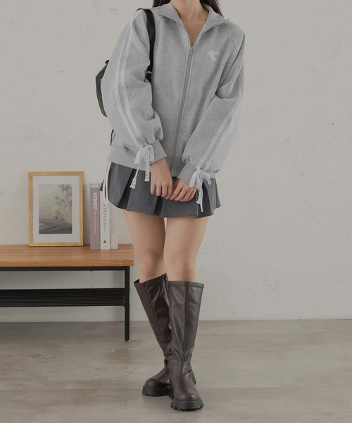 Ambre Neige（アンブルネージュ）の「レースライントラックジャケット/WEB/EC限定商（スウェット・レディース・杢グレー/ネイビー・FREE）」の12枚目の写真