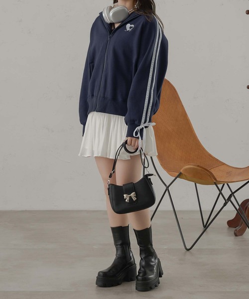 Ambre Neige（アンブルネージュ）の「レースライントラックジャケット/WEB/EC限定商（スウェット・レディース・杢グレー/ネイビー・FREE）」の21枚目の写真